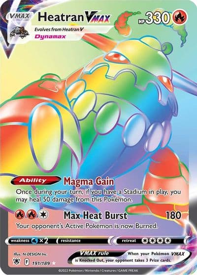 Heatran VMAX (Secret) SWSH10: Astral Radiance Pokemon card