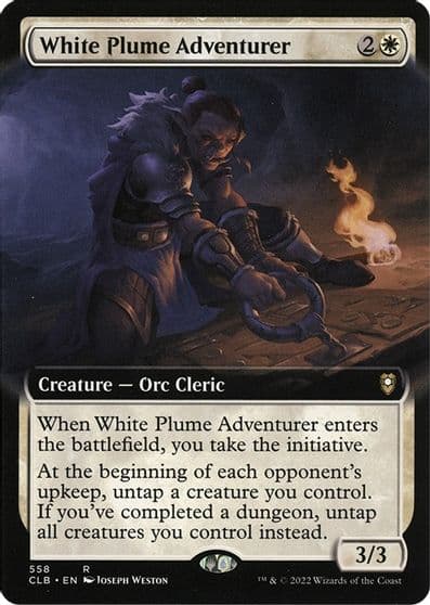 White Plume Adventurer Extended Art Commander Legends: Battle for Baldur's Gate Magic card