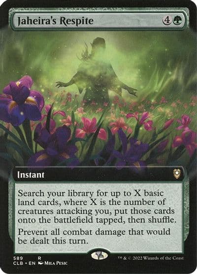 Jaheiras Respite Extended Art Commander Legends: Battle for Baldur's Gate Magic card