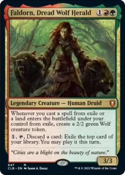 Faldorn Dread Wolf Herald Commander Legends: Battle for Baldur's Gate Magic card
