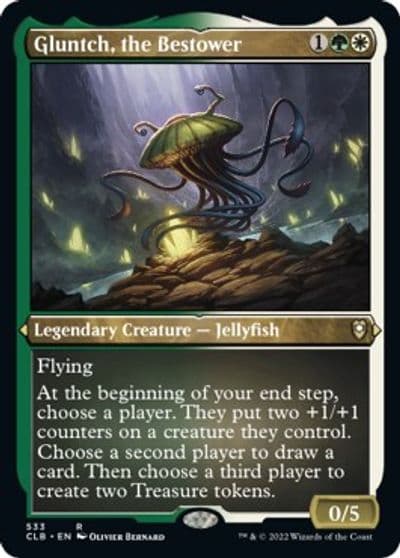 Gluntch the Bestower Foil Etched Commander Legends: Battle for Baldur's Gate Magic card