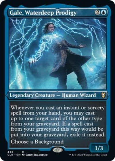 Gale Waterdeep Prodigy Foil Etched Commander Legends: Battle for Baldur's Gate Magic card