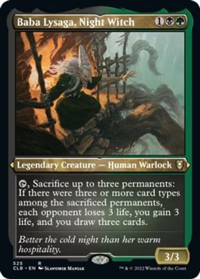 Baba Lysaga Night Witch Foil Etched Commander Legends: Battle for Baldur's Gate Magic card