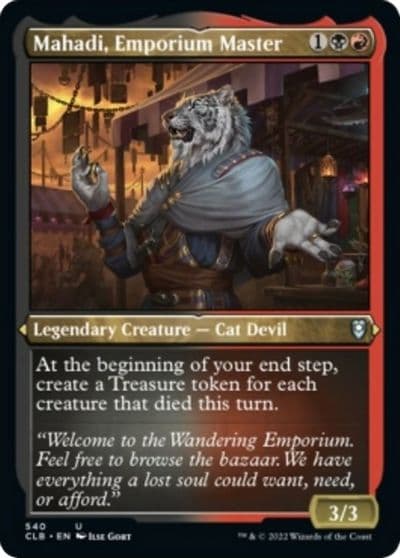 Mahadi Emporium Master Foil Etched Commander Legends: Battle for Baldur's Gate Magic card