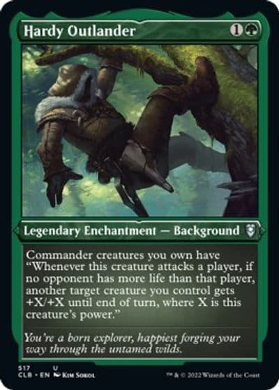 Hardy Outlander Foil Etched Commander Legends: Battle for Baldur's Gate Magic card