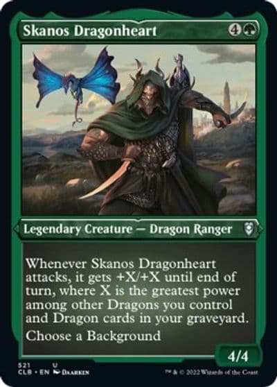 Skanos Dragonheart Foil Etched Commander Legends: Battle for Baldur's Gate Magic card