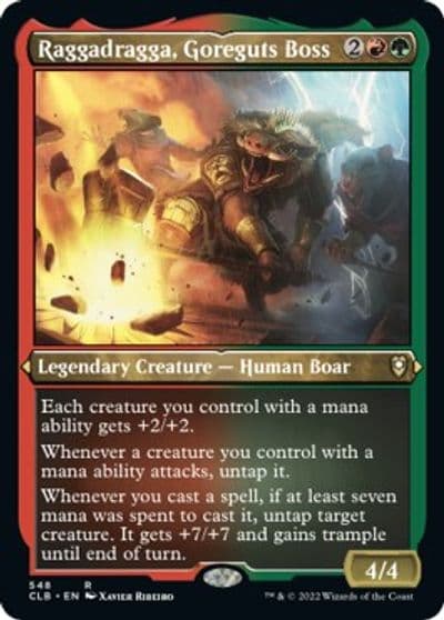 Raggadragga Goreguts Boss Foil Etched Commander Legends: Battle for Baldur's Gate Magic card