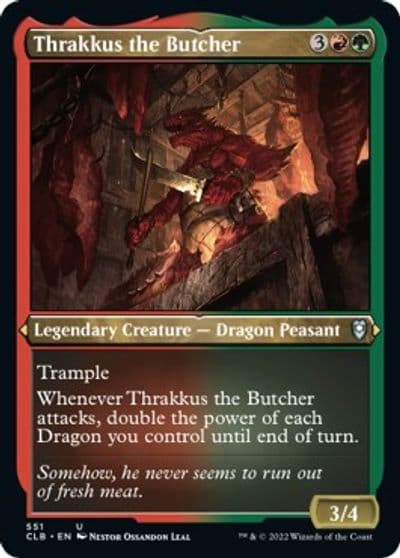 Thrakkus the Butcher Foil Etched Commander Legends: Battle for Baldur's Gate Magic card