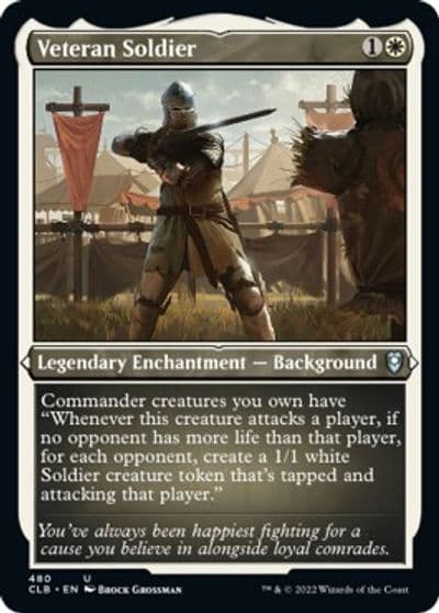Veteran Soldier Foil Etched Commander Legends: Battle for Baldur's Gate Magic card