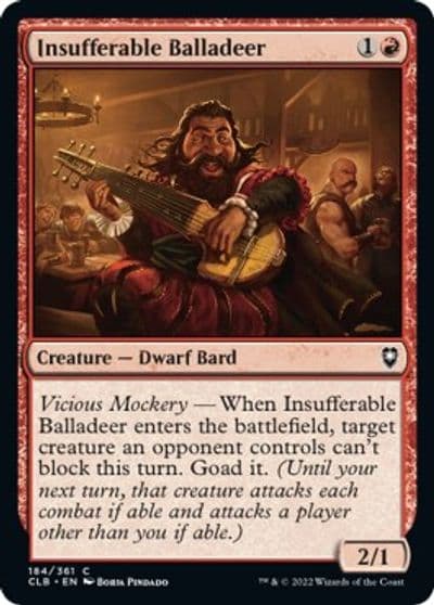 Insufferable Balladeer Commander Legends: Battle for Baldur's Gate Magic card