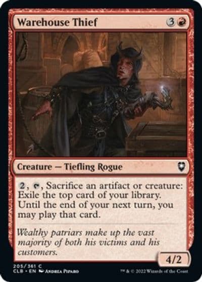 Warehouse Thief Commander Legends: Battle for Baldur's Gate Magic card