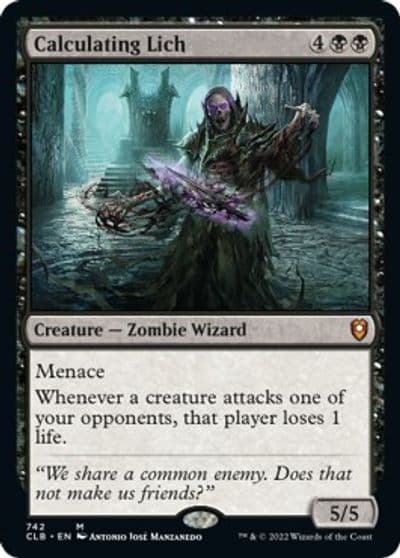 Calculating Lich Commander Legends: Battle for Baldur's Gate Magic card