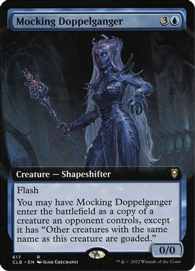 Mocking Doppelganger Extended Art Commander Legends: Battle for Baldur's Gate Magic card