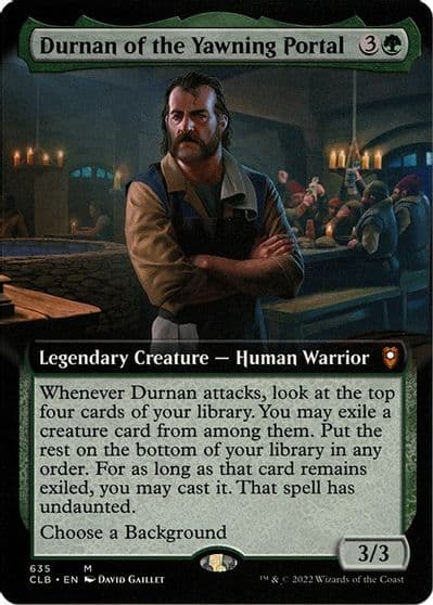 Durnan of the Yawning Portal Extended Art Commander Legends: Battle for Baldur's Gate Magic card