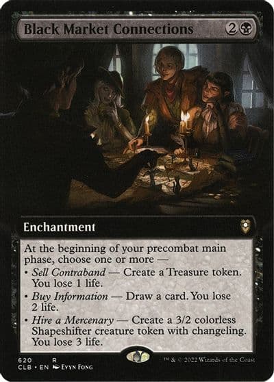Black Market Connections Extended Art Commander Legends: Battle for Baldur's Gate Magic card