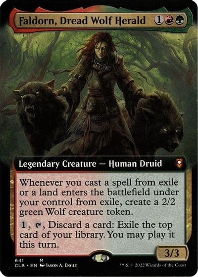 Faldorn Dread Wolf Herald Extended Art Commander Legends: Battle for Baldur's Gate Magic card
