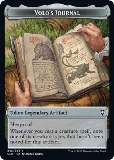 Volos Journal Token Commander Legends: Battle for Baldur's Gate Magic card