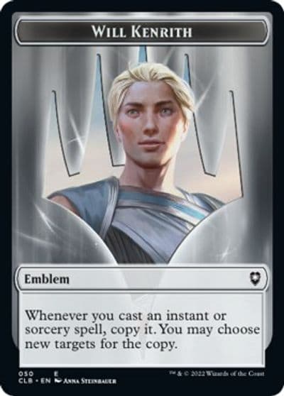 Emblem Will Kenrith Copy Double Sided Token Commander Legends: Battle for Baldur's Gate Magic card