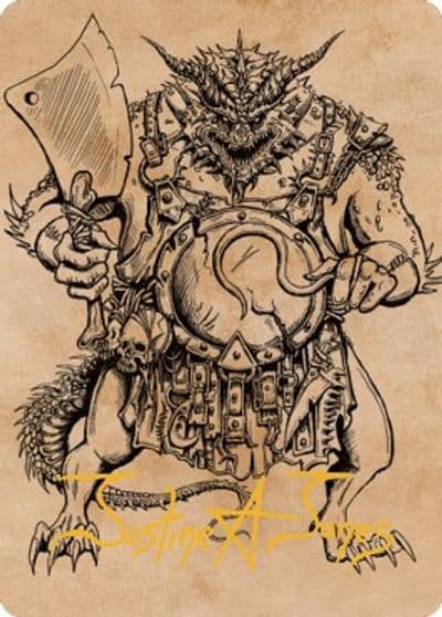 Thrakkus the Butcher Art Card Gold Stamped Signature Art Series: Commander Legends: Battle for Baldur's Gate Magic card