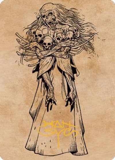 Myrkul Lord of Bones Art Card 73 81 Gold Stamped Signature Art Series: Commander Legends: Battle for Baldur's Gate Magic card