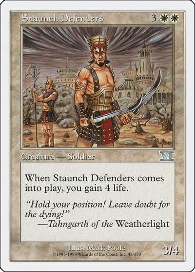 Staunch Defenders Classic Sixth Edition Magic card