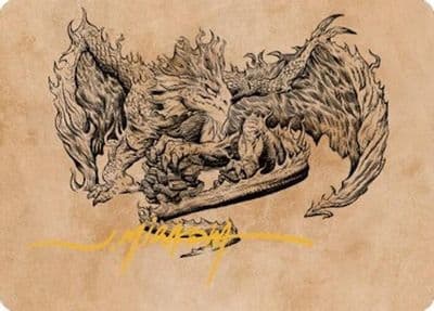 Miirym Sentinel Wyrm Art Card Gold Stamped Signature Art Series: Commander Legends: Battle for Baldur's Gate Magic card
