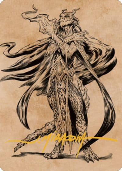 Lozhan Dragons Legacy Art Card Gold Stamped Signature Art Series: Commander Legends: Battle for Baldur's Gate Magic card