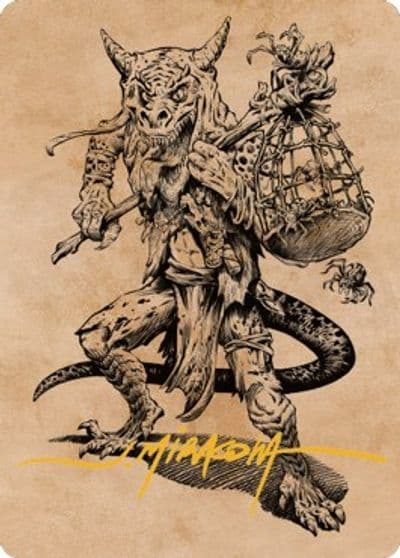 Taunting Kobold Art Card Gold Stamped Signature Art Series: Commander Legends: Battle for Baldur's Gate Magic card