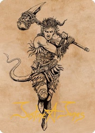 Karlach Fury of Avernus Art Card 54 81 Gold Stamped Signature Art Series: Commander Legends: Battle for Baldur's Gate Magic card
