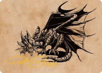 Ancient Copper Dragon Art Card 52 81 Gold Stamped Signature Art Series: Commander Legends: Battle for Baldur's Gate Magic card