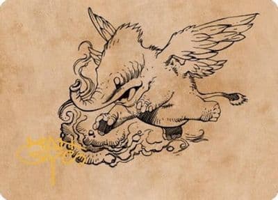 Lulu Loyal Hollyphant Art Card Gold Stamped Signature Art Series: Commander Legends: Battle for Baldur's Gate Magic card
