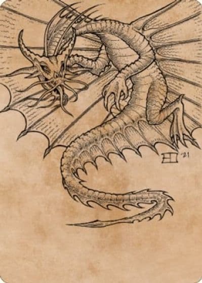 Ancient Gold Dragon Art Card 44 81 Art Series: Commander Legends: Battle for Baldur's Gate Magic card