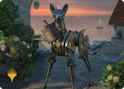 Clockwork Fox Art Card Gold Stamped Art Series: Commander Legends: Battle for Baldur's Gate Magic card