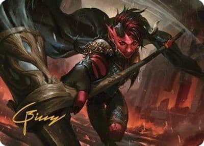 Karlach Fury of Avernus Art Card 34 81 Gold Stamped Signature Art Series: Commander Legends: Battle for Baldur's Gate Magic card