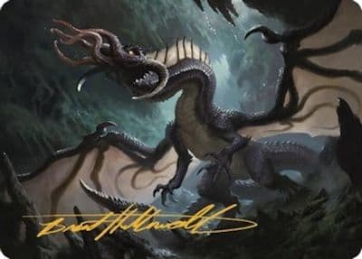 Brainstealer Dragon Art Card Gold Stamped Signature Art Series: Commander Legends: Battle for Baldur's Gate Magic card