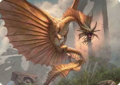 Ancient Gold Dragon Art Card 28 81 Art Series: Commander Legends: Battle for Baldur's Gate Magic card