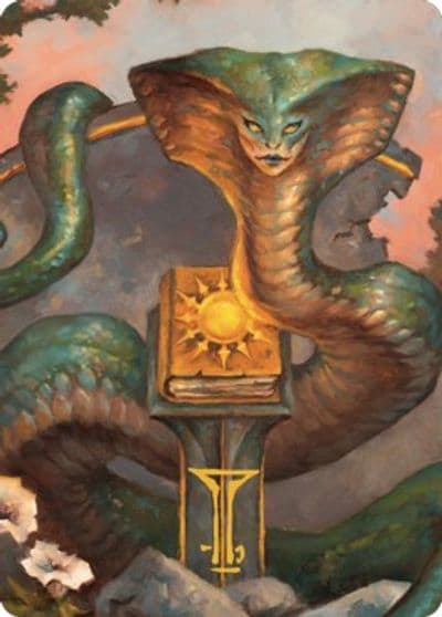 Guardian Naga Art Card Gold Stamped Signature Art Series: Commander Legends: Battle for Baldur's Gate Magic card