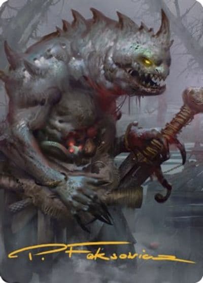 Gray Slaad Art Card Gold Stamped Signature Art Series: Commander Legends: Battle for Baldur's Gate Magic card