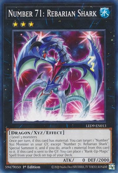 Number 71 Rebarian Shark Legendary Duelists: Duels From the Deep Yu-Gi-Oh! card