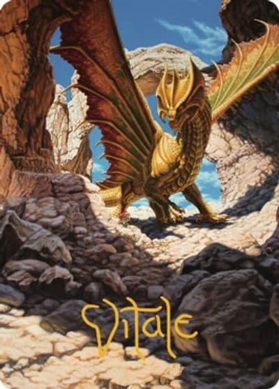 Ancient Brass Dragon Art Card 2 81 Gold Stamped Signature Art Series: Commander Legends: Battle for Baldur's Gate Magic card