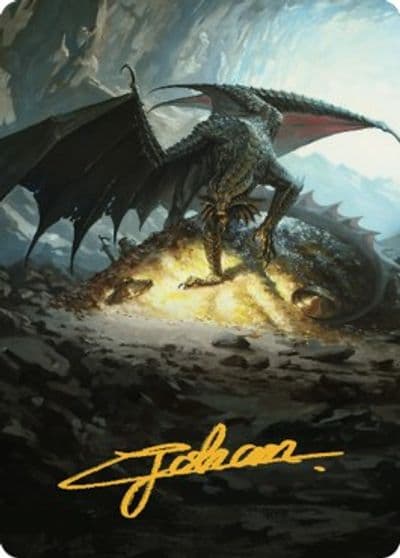 Ancient Copper Dragon Art Card 4 81 Gold Stamped Signature Art Series: Commander Legends: Battle for Baldur's Gate Magic card