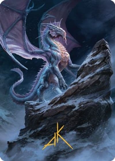 Ancient Silver Dragon Art Card 6 81 Gold Stamped Signature Art Series: Commander Legends: Battle for Baldur's Gate Magic card