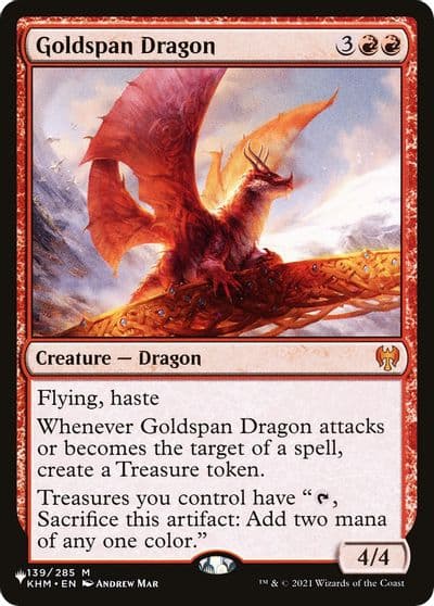 Goldspan Dragon The List Reprints Magic card