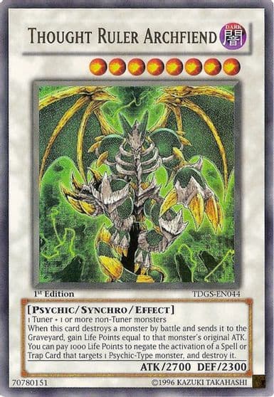 Thought Ruler Archfiend The Duelist Genesis Yu-Gi-Oh! card