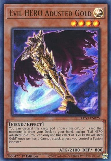 Evil HERO Adusted Gold Legendary Duelists: Season 3 Yu-Gi-Oh! card