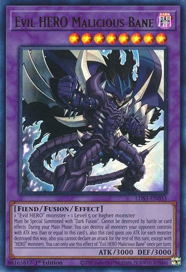 Evil HERO Malicious Bane Legendary Duelists: Season 3 Yu-Gi-Oh! card