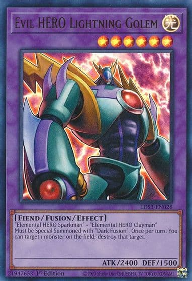 Evil HERO Lightning Golem Legendary Duelists: Season 3 Yu-Gi-Oh! card