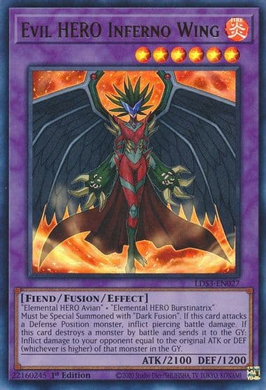Evil HERO Inferno Wing Legendary Duelists: Season 3 Yu-Gi-Oh! card