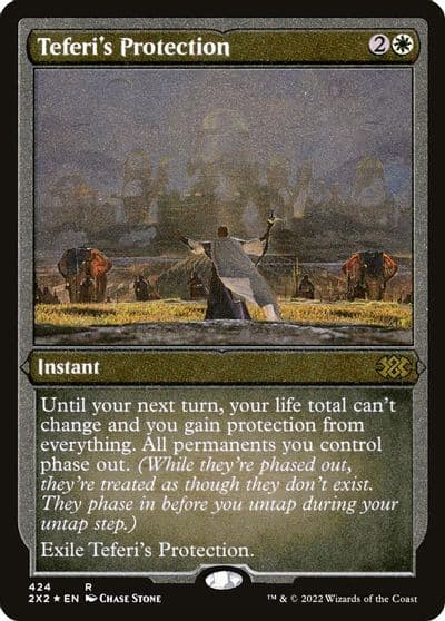 Teferis Protection Foil Etched Double Masters 2022 Magic card