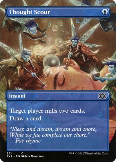 Thought Scour Borderless Double Masters 2022 Magic card